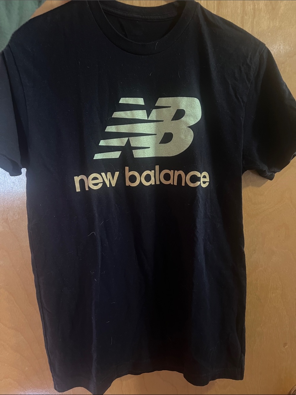 New Balance Black T-Shirt with Metallic Silver Logo